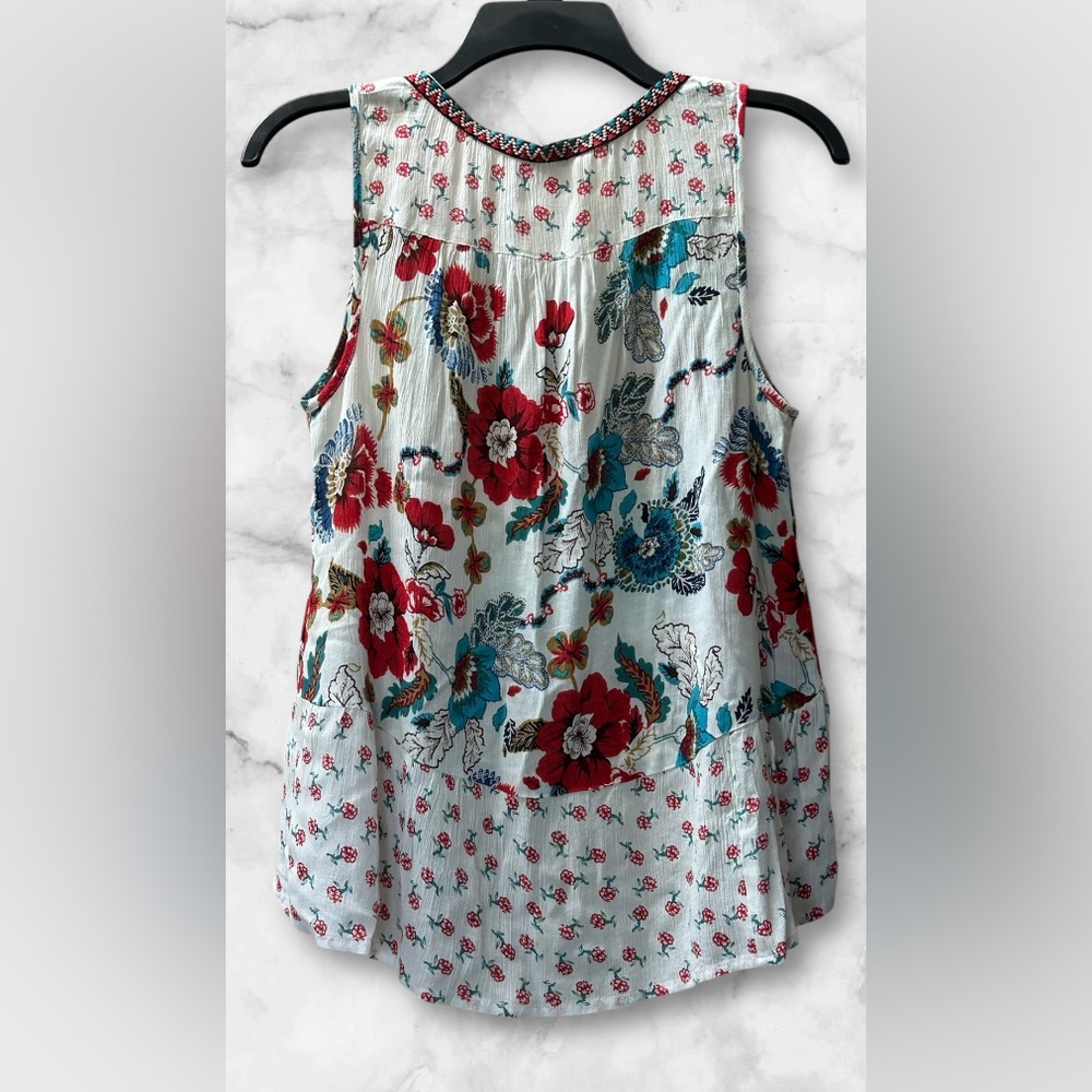 Anthropologie Vintage Floral Print High Low Boho Tank Size XS - Picture 3 of 10